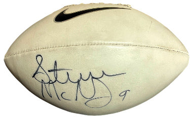 Steve McNair Autographed Nike Logo Full Size White Panel Football #9?Çô Beckett Review (Tennessee Titans/Ravens/Air McNair) - CTBL_040495-Powers Sports Memorabilia