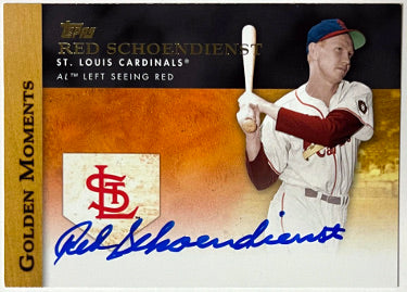 Red Schoendienst Autographed 2012 Topps Great Moments On Card Auto #GM-6 (St. Louis Cardinals/HOF)-Powers Sports Memorabilia