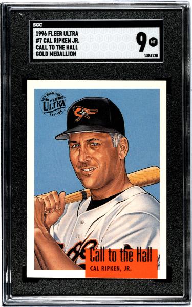 Cal Ripken, Jr. 1996 Fleer Ultra Call to the Hall Gold Medallion Card #7- SGC Graded 9 Mint (Orioles/HOF)-Powers Sports Memorabilia