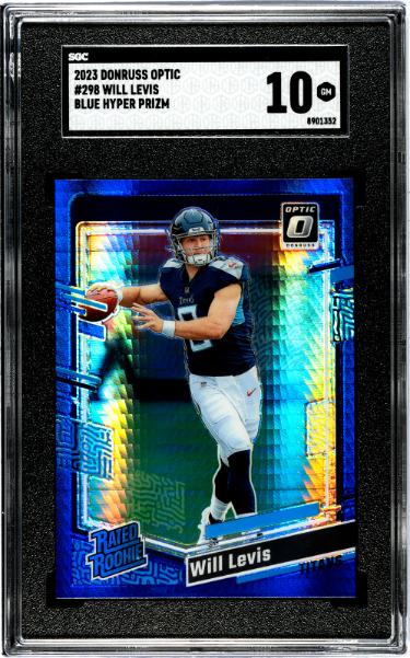 Will Levis 2023 Donruss Optic Blue Hyper Prizm Rookie Card (RC) #298- SGC Graded 10 Gem Mint (Tennessee Titans)-Powers Sports Memorabilia
