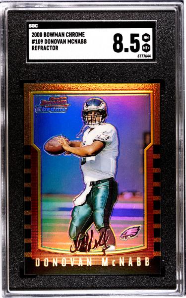 Donovan McNabb 2000 Bowman Chrome Refractor Rookie Card (RC) #109- SGC Graded 8.5 NM-MT+ (Philadelphia Eagles)-Powers Sports Memorabilia