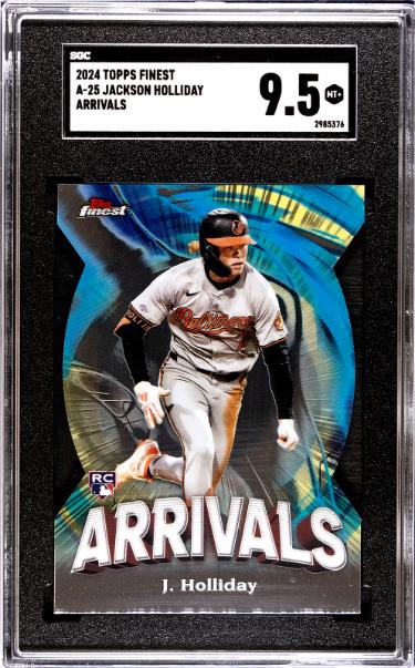 Jackson Holliday 2024 Topps Finest Arrivals Die-Cut Rookie Card (RC) #A-25- SGC Graded 9.5 Mint+ (Baltimore Orioles)-Powers Sports Memorabilia