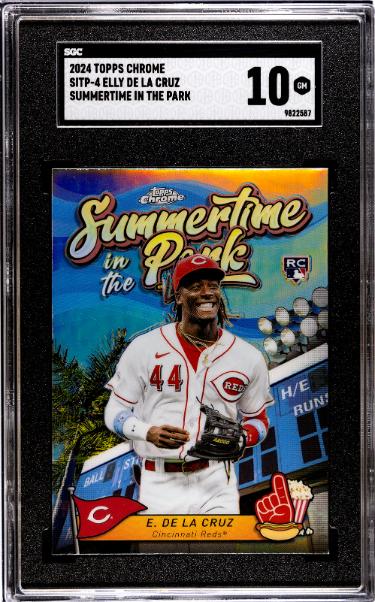 Elly De La Cruz 2024 Topps Chrome Summertime in the Park Rookie Card (RC) SP #SITP-4- SGC Graded 10 Gem Mint (Cincinnati Reds)-Powers Sports Memorabilia