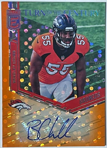 Bradley Chubb Autographed 2018 Panini Donruss Elite Turn of the Century Rookie Auto Card (RC) #TC-BC- /25 (Denver Broncos)-Powers Sports Memorabilia