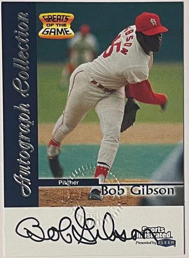 Bob Gibson Autographed 1999 Fleer Sports Illustrated Greats of the Game On Card Authentic Auto (Cardinals/HOF)-Powers Sports Memorabilia