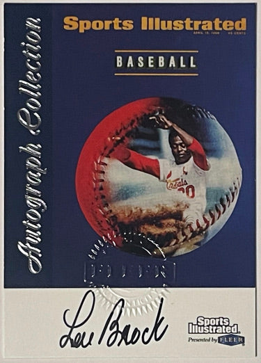 Lou Brock Autographed 1999 Fleer Sports Illustrated Autograph Collection Certified On Card Auto (Cardinals/HOF)-Powers Sports Memorabilia