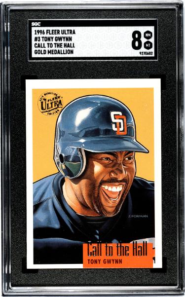 Tony Gwynn 1996 Fleer Ultra Call to the Hall Gold Medallion Card #3- SGC Graded 8 NM-MT (Padres/HOF)-Powers Sports Memorabilia