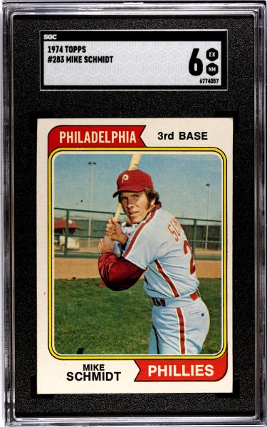 Mike Schmidt 1974 Topps Card #283- SGC Graded 6 EX-NM (Phillies/HOF/2nd Year)-Powers Sports Memorabilia