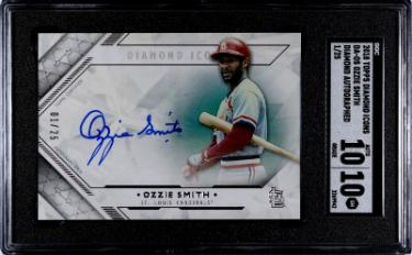 Ozzie Smith Autographed 2018 Topps Diamond Icons Autographed On Card Auto #DA-OS- /25- SGC Graded 10 Gem Mint/10 Auto (Cardinals/HOF)-Powers Sports Memorabilia