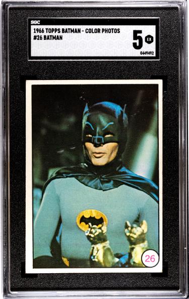 Batman 1966 Topps Color Photos Card #26 - SGC Graded 5 EX-Powers Sports Memorabilia