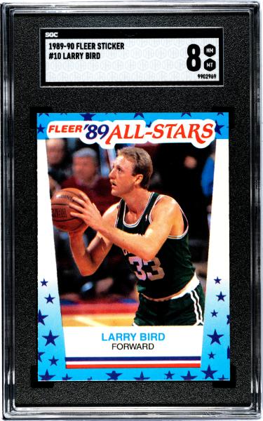 Larry Bird 1988-89 Fleer All-Stars Sticker/Card #10- SGC Graded 8 NM-MT (Boston Celtics/HOF)-Powers Sports Memorabilia