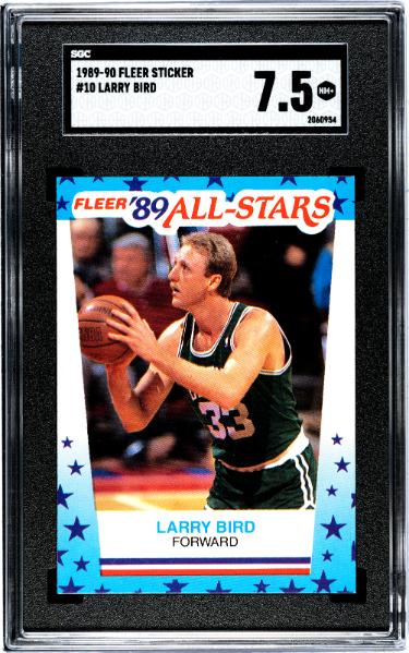 Larry Bird 1988-89 Fleer All-Stars Sticker/Card #10- SGC Graded 7.5 NM+ (Boston Celtics/HOF)-Powers Sports Memorabilia