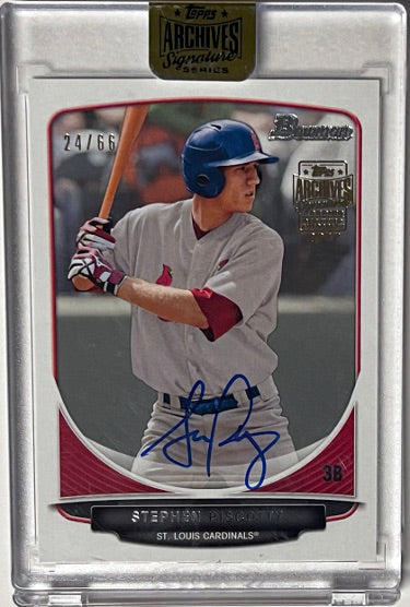 Stephen Piscotty Autographed 2017 Bowman Topps Archives Signature Series Rookie On Card Auto (RC) #BP52- /66 (2013/Cardinals/Sealed)-Powers Sports Memorabilia