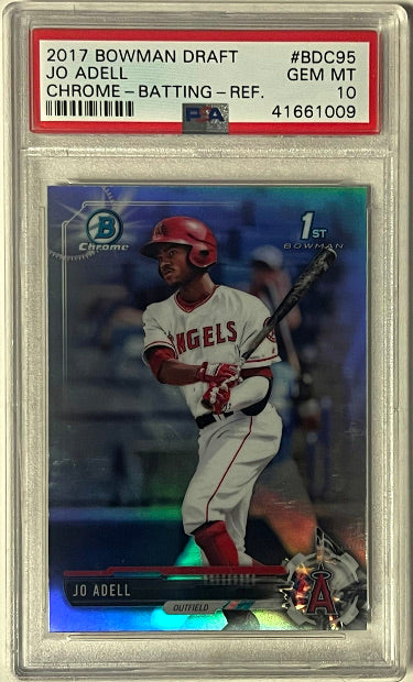 Jo Adell 2017 Bowman Draft Chrome Batting Refractor Rookie Card (RC) #BDC95- PSA Graded 10 Gem Mint (Los Angeles Angels)-Powers Sports Memorabilia