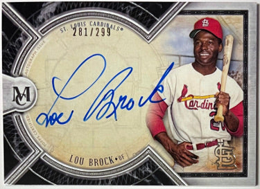 Lou Brock Autographed 2018 Topps Museum Collection Certfied On Card Auto #AA-LB- /299 (Cardinals/HOF)-Powers Sports Memorabilia