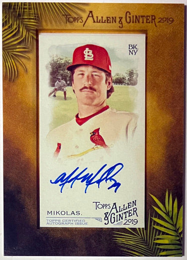 Miles Mikolas Autographed 2019 Topps Allen & Ginter Mini Framed On Card Auto #MA-MMI (St. Louis Cardinals)-Powers Sports Memorabilia