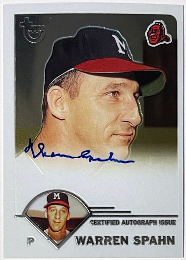 Warren Spahn Autographed 2003 Topps Retired Signature Certified On Card Auto #TA-WS (Milwaukee Braves/HOF)-Powers Sports Memorabilia