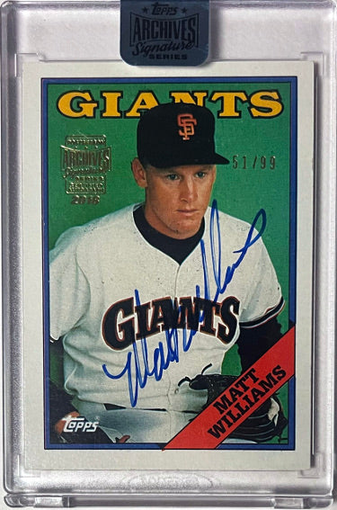 Matt Williams Autographed 2018 Topps Archvies Certified Signature Series On Card Auto #372- /99 (Giants/Factory Sealed)-Powers Sports Memorabilia