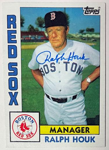 Ralph Houk Autographed 1984 Topps On Card Auto #381- COA (Boston Red Sox)-Powers Sports Memorabilia