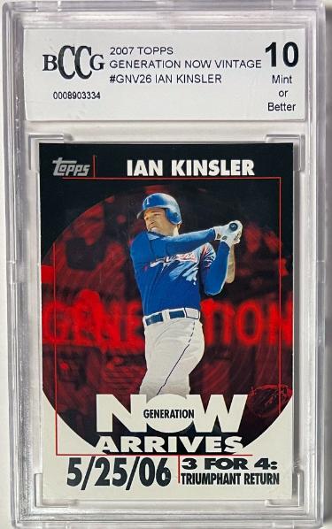 Ian Kinsler 2007 Topps Generation Now Vintage Card #GNV26- BCCG Graded 10 Mint or Better (Texas Rangers)-Powers Sports Memorabilia