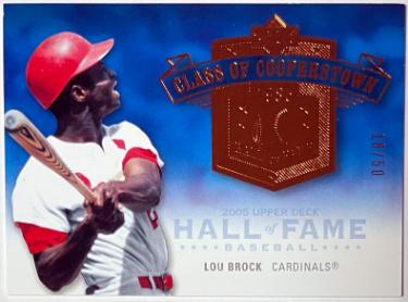 Lou Brock 2005 Upper Deck Hall of Fame Class of Cooperstown Card #CC-LB1- /50 (St. Louis Cardinals)-Powers Sports Memorabilia