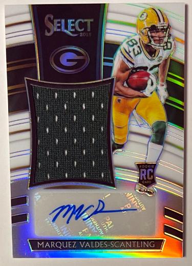 Marquez Valdes-Scantling Autographed 2018 Select Prizm RPA Rookie Auto/Relic Card #JM-MV- /75 (Green Bay Packers)-Powers Sports Memorabilia