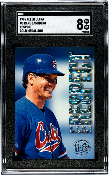 Ryne Sandberg 1996 Fleer Ultra Respect Gold Medallion Card #8- SGC Graded 8 NM-MT (Cubs/HOF)-Powers Sports Memorabilia