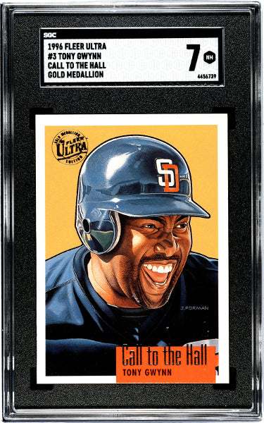Tony Gwynn 1996 Fleer Ultra Call to the Hall Gold Medallion Card #3- SGC Graded 7 NM (Padres/HOF)-Powers Sports Memorabilia