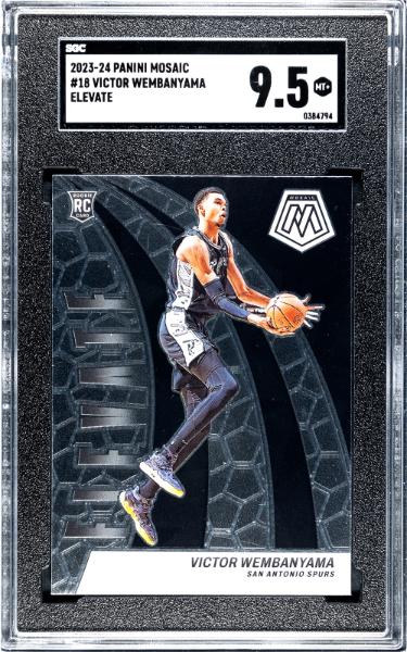 Victor Wembanyama 2023-24 Panini Mosaic Elevate Rookie Card (RC) #18- SGC Graded 9.5 Mint+ (San Antonio Spurs)-Powers Sports Memorabilia