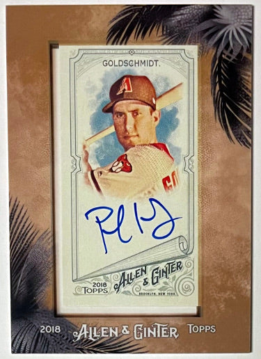 Paul Goldschmidt Autographed 2018 Topps Allen & Ginter Mini Framed On Card Auto #MA-PG (Cardinals)-Powers Sports Memorabilia