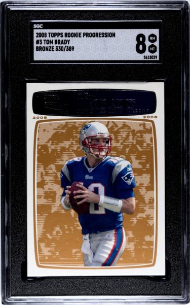 Tom Brady 2008 Topps Rookie Progression Bronze Card #3- /389- SGC Graded 8 NM-MT (Patriots/HOF/GOAT)-Powers Sports Memorabilia