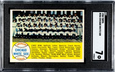 1958 Topps Chicago White Sox Team Check List Card #256- SGC Graded 7 NM-Powers Sports Memorabilia