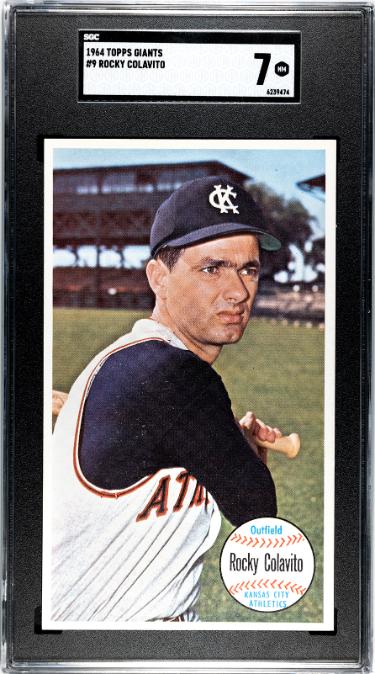 Rocky Colavito 1964 Topps Giants Card #9- SGC Graded 7 NM (KC Athletics/Cleveland/9XAS)-Powers Sports Memorabilia