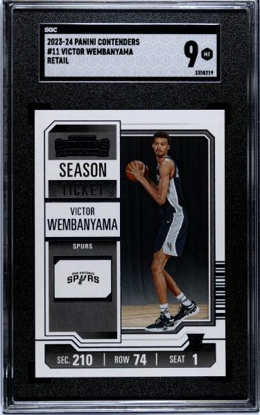 Victor Wembanyama 2023-24 Panini Contenders Retail Rookie Card (RC) #11- SGC Graded 9 Mint (San Antonio Spurs)-Powers Sports Memorabilia