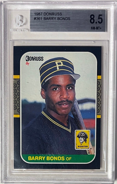 Barry Bonds 1987 Donruss Rookie Card (RC) #361- Beckett/BGS Graded 8.5 NM-MT+ (w/Sub Grades/Pittsburgh Pirates)-Powers Sports Memorabilia