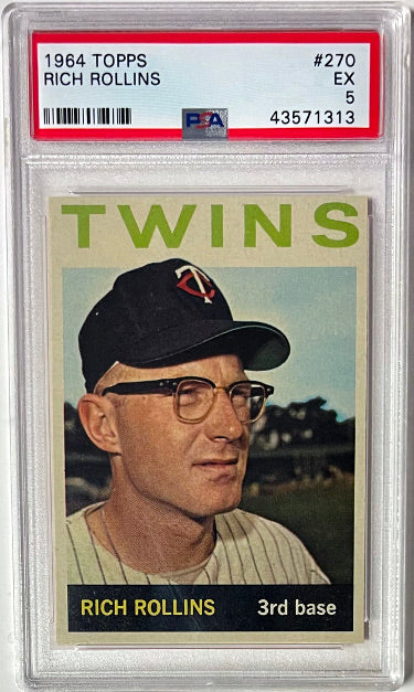 Rich Rollins 1964 Topps Card #270- PSA Graded 5 EX (Minnesota Twins/2X All Star)-Powers Sports Memorabilia