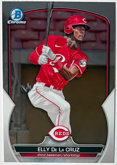 Elly De La Cruz 2023 Bowman Chrome Prospects Rookie Card (RC) #BCP-65 (Cincinnati Reds)-Powers Sports Memorabilia