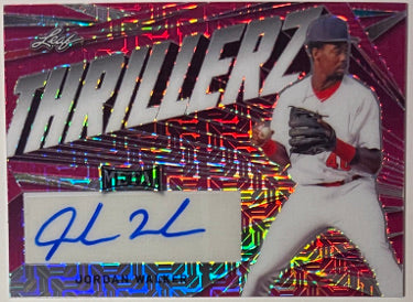 Jordan Walker 2022 Leaf Metal Thrillerz Pink Crystal Rookie Auto Card (RC) #TH-JW1- /4 (Cardinals)-Powers Sports Memorabilia