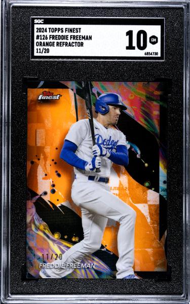 Freddie Freeman 2024 Topps Finest Orange Refractor Card #126- /20- SGC Graded 10 Gem Mint (Dodgers/WS MVP)-Powers Sports Memorabilia