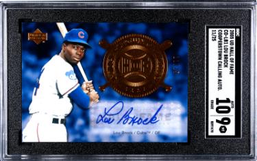 Lou Brock Autographed 2005 UD HOF Cooperstown Calling Auto Card #CO-LB1- /25- SGC Graded 9 Mint/10 Auto (Cubs/Cardinals/HOF)-Powers Sports Memorabilia