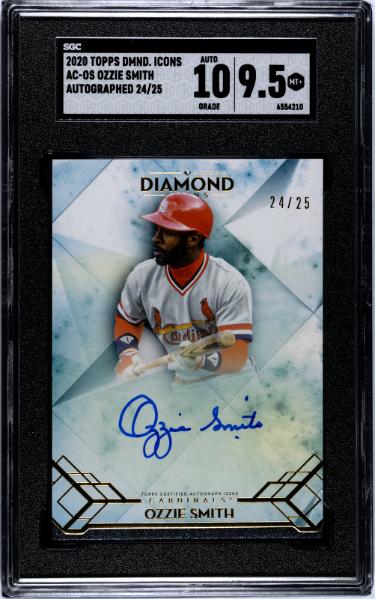 Ozzie Smith Autographed 2020 Topps Diamond Icons Autographed On Card Auto #AC-OS- /25- SGC Graded 9.5 Mint+/10 Auto (Cardinals/HOF)-Powers Sports Memorabilia