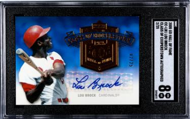 Lou Brock Autographed 2005 UD HOF Class of Cooperstown Auto Card #CC-LB1- /25- SGC Graded 8 NM-MT (Cardinals/HOF)-Powers Sports Memorabilia