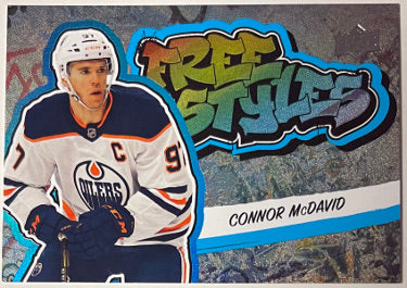 Connor McDavid 2022-23 Upper Deck Series I Freestyles Hockey Card #FS-27 (Edmonton Oilers)-Powers Sports Memorabilia