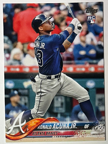 Ronald Acuna 2018 Topps Series 2 Rookie Card (RC) #698 (Atlanta Braves)-Powers Sports Memorabilia