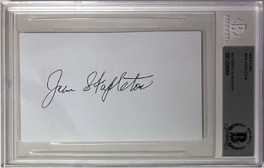 Jean Stapleton Autographed 3x5 Index Card- Beckett/BAS Encapsulated (Edith Bunker/All In the Family) - CTBL_040906-Powers Sports Memorabilia