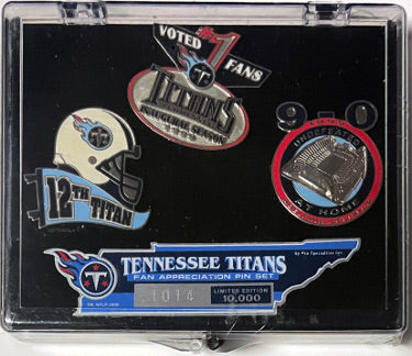 2000 Vintage Tennessee Titans Fan Appreciation 3- Pin Set Limited Edition # 1014/10,000 ?Çô Factory Sealed/NEW-Powers Sports Memorabilia