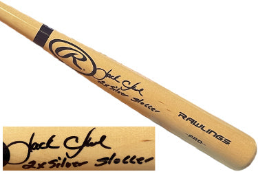 Jack Clark Autographed Rawlings Pro Model Full Size Blonde 34?ǥ Baseball Bat 2X Silver Slugger?Çô JSA Witnessed #WA617974-Powers Sports Memorabilia