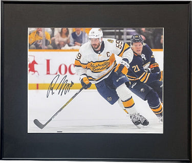 Roman Josi Autographed Nashville Predators 11 x 14 Photograph Custom Framing (Nashville Predators COA)-Powers Sports Memorabilia