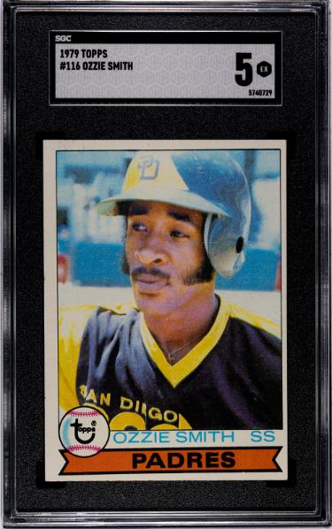 Ozzie Smith 1979 Topps Baseball Rookie Card #116- SGC Graded 5 EX (Padres/Cardinals/HOF/15XAS)-Powers Sports Memorabilia