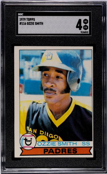 Ozzie Smith 1979 Topps Baseball Rookie Card #116- SGC Graded 4 VG-EX (Padres/Cardinals/HOF/15XAS)-Powers Sports Memorabilia
